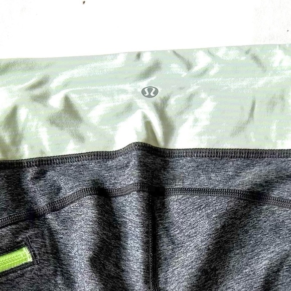 Lululemon Run a Marathon Crop grey green band pocket size 6 leggings pants - Picture 9 of 9